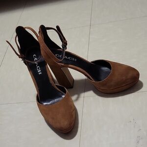 Coach cognac heels